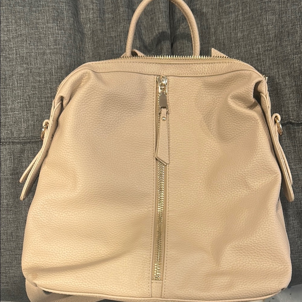 Elegant Cream Leather Women's Bag